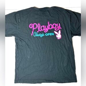 Playboy By Pacsun Men’s T-shirt Size Medium Black Graphic Short Sleeve‎ Cotton